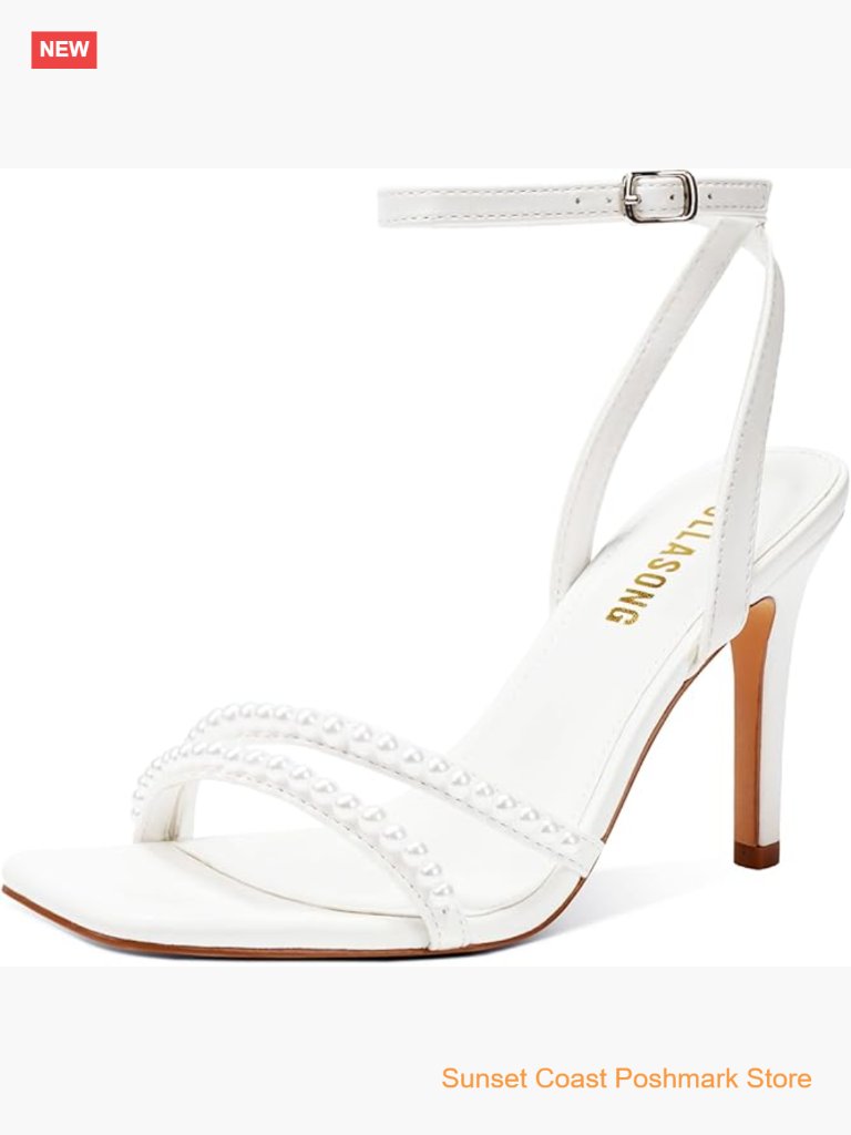Women's Strappy Ankle Strap High Heels 3.5 Inch Square Open Toe Sandals